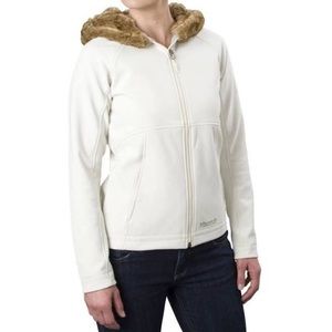 Marmot White Faux Fur Full Zip Furlong Jacket